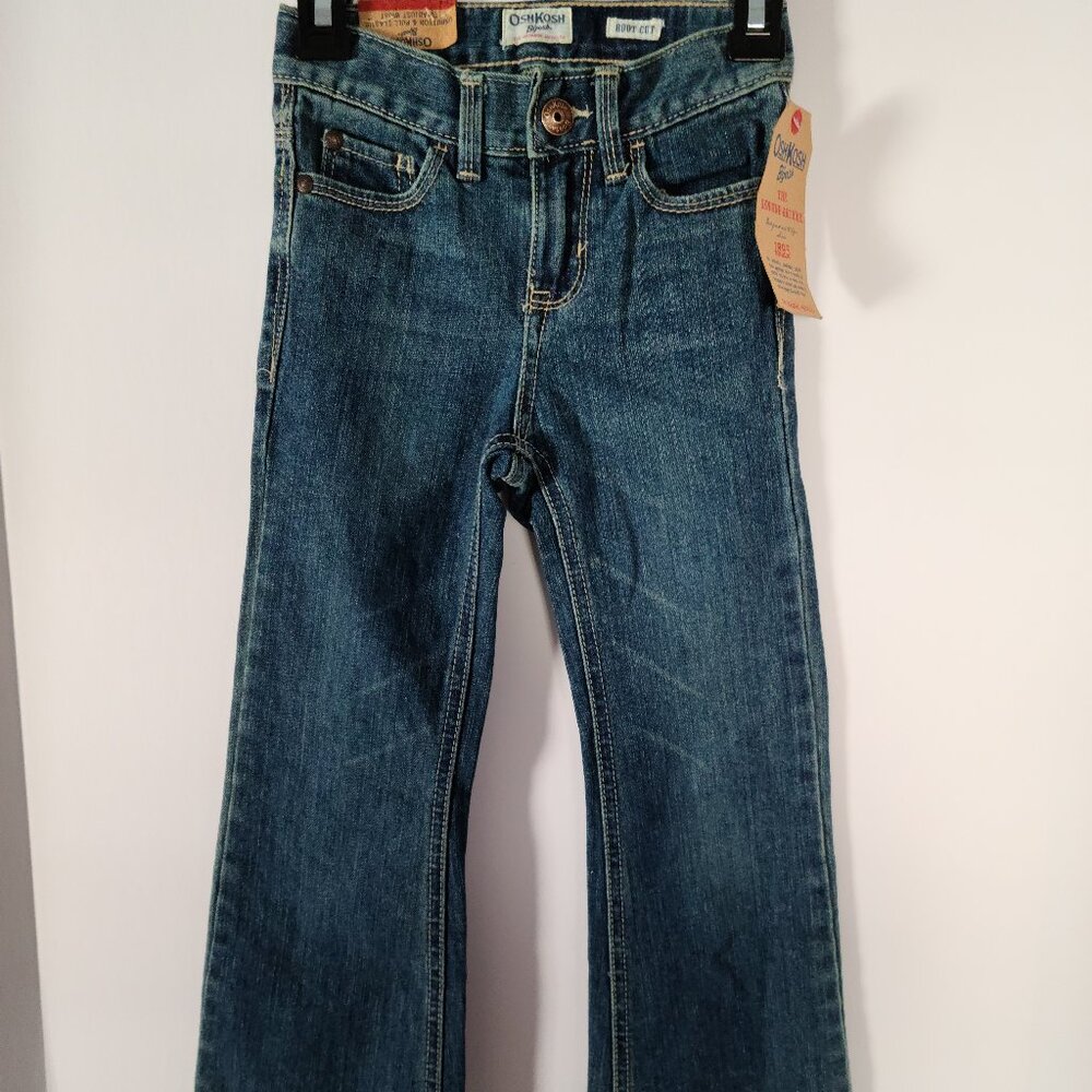 OSH KOSH B'GOSH BOOT CUT SLIM JEANS ADJUSTABLE WAISTBAND LOGO ON PACKET SIZE 6X